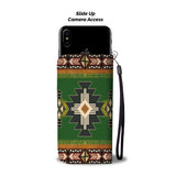 Powwow Store southwest green symbol native american wallet phone case