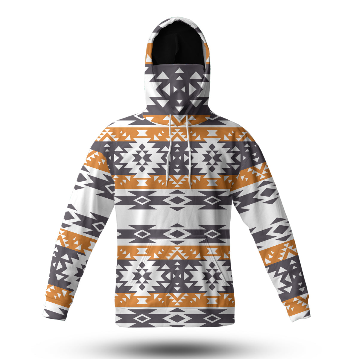 Powwow StoreHWM0007 Pattern Tribal Native 3D Hoodie With Mask