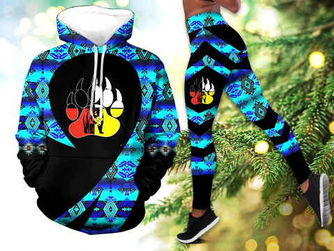 Powwow StoreHLS00295 Pattern Native 3D Hoodie Legging Set