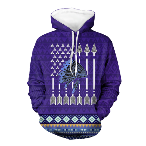 Powwow StoreHD000116 Native American Pride  3D Hoodie