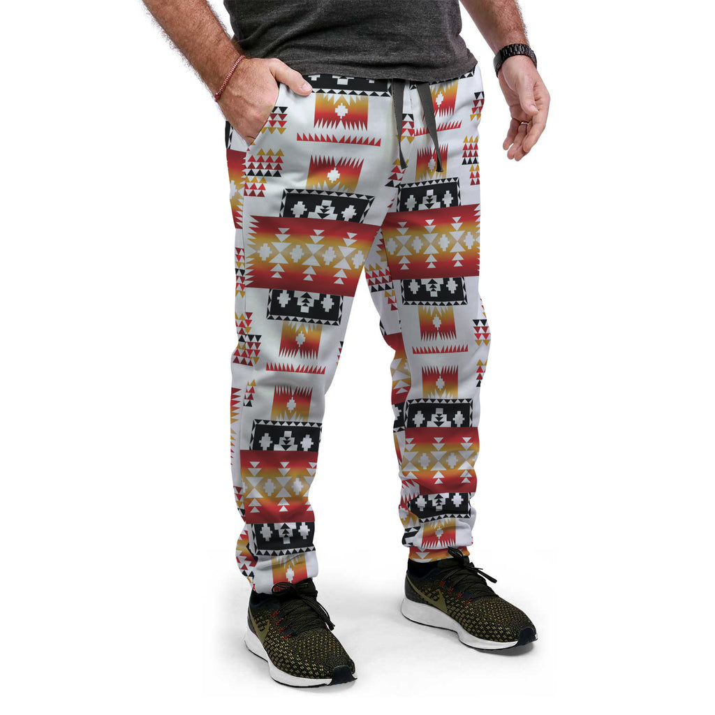 GB-NAT00075 -JOGG01 White Tribes Pattern Native American AOP Jogger