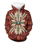 Powwow Store hd002 turquoise pattern 3d hoodie