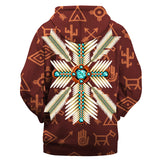 Powwow Store hd002 turquoise pattern 3d hoodie