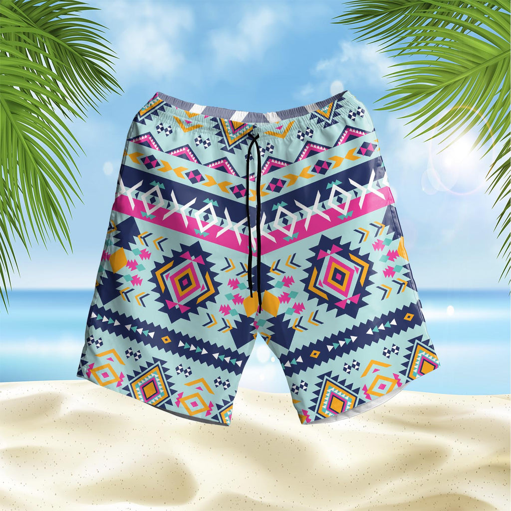 Powwow StoreGBNAT00741 Pattern Native Hawaiian Shorts