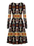 Powwow Store gb nat00062 01 black design native long sleeve dress