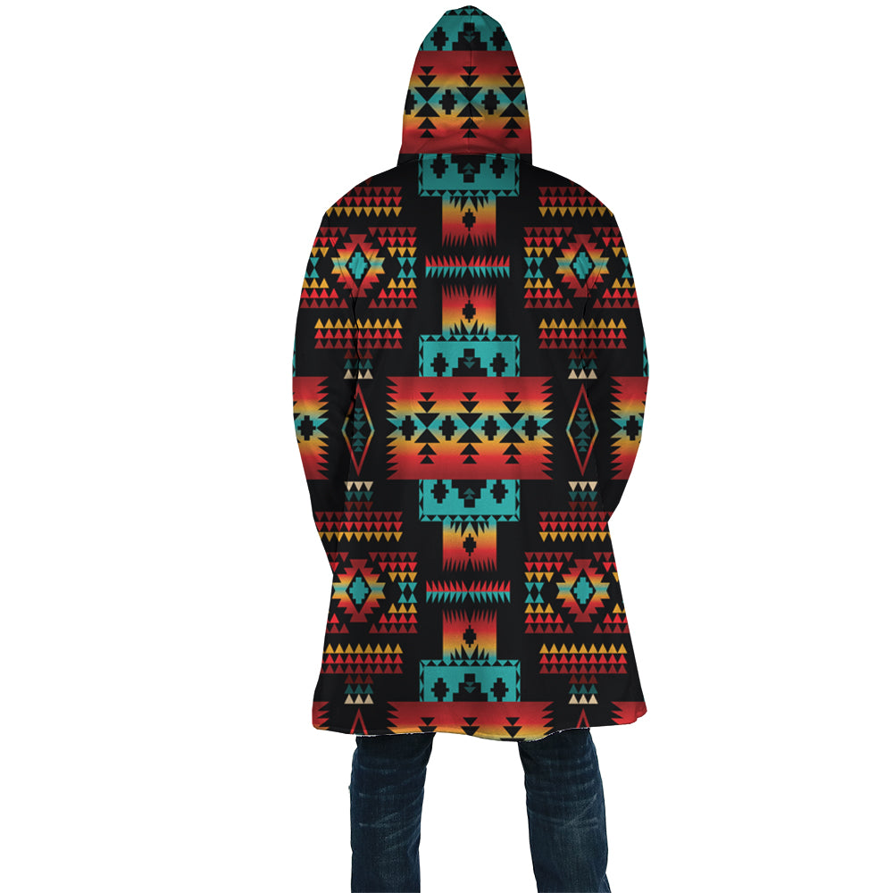 GB-NAT00046-02 Black Native Tribes Pattern Native American Cloak - Powwow Store