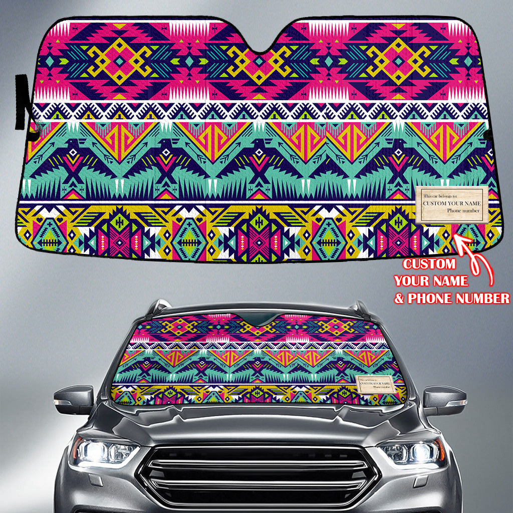 Powwow StoreGBNAT00071 Pattern Native American Custom Name Auto Sun Shades