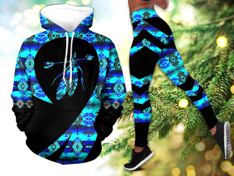 Powwow StoreHLS00294 Pattern Native 3D Hoodie Legging Set