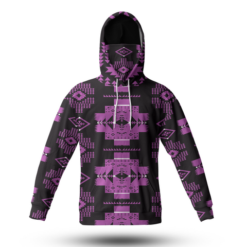 Powwow StoreHWM0020 Pattern Tribal Native 3D Hoodie With Mask