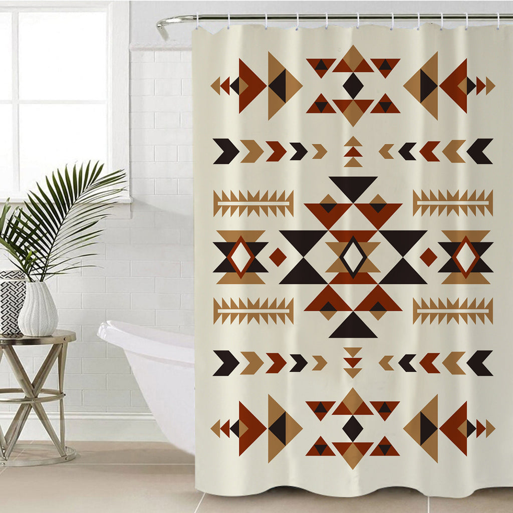 GB-NAT00514 Ethnic Pattern Design Shower Curtain