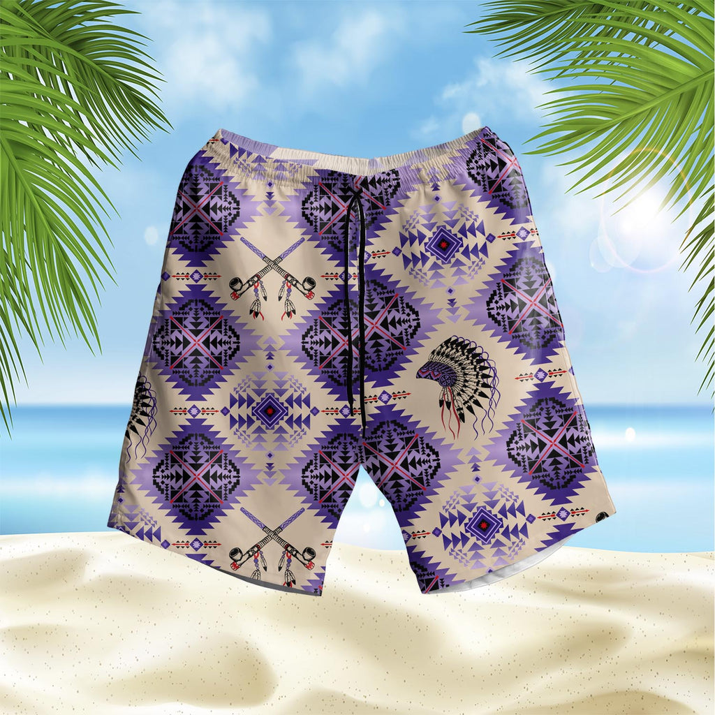 GB-NAT00744 Pattern Native Hawaiian Shorts