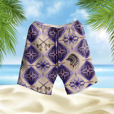 GB-NAT00744 Pattern Native Hawaiian Shorts