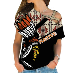 Powwow StoreCRS0001215 Native American Cross Shoulder Shirt