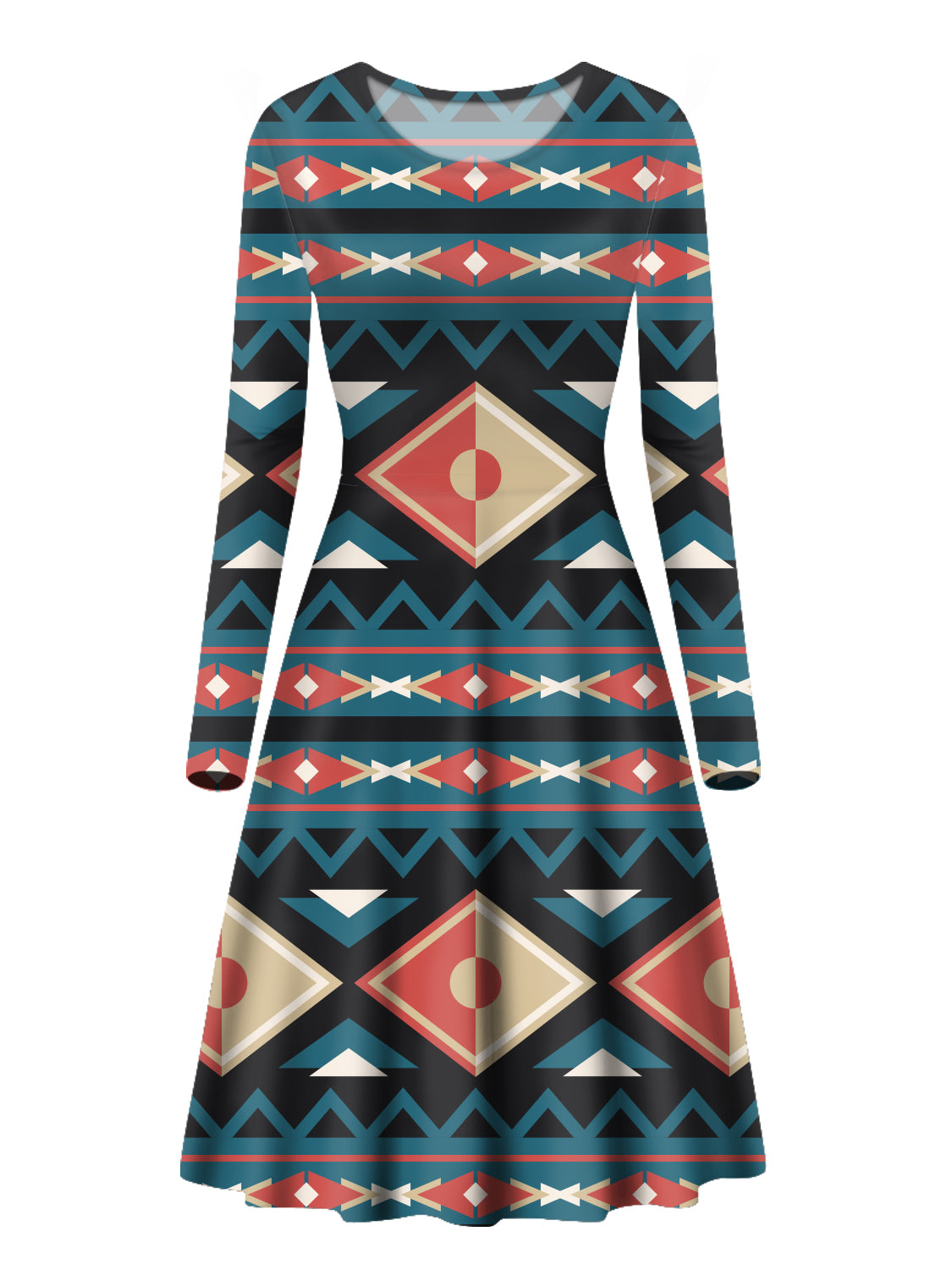 Powwow Store gb nat00315 diamond pattern native long sleeve dress