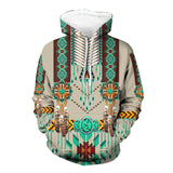 Powwow Store gb nat00069 02 green pattern breastplate 3d hoodie