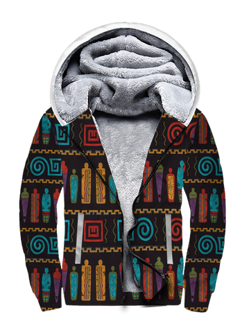 Powwow StoreGBNAT0061802 Pattern Girl Native 3D Fleece Hoodie