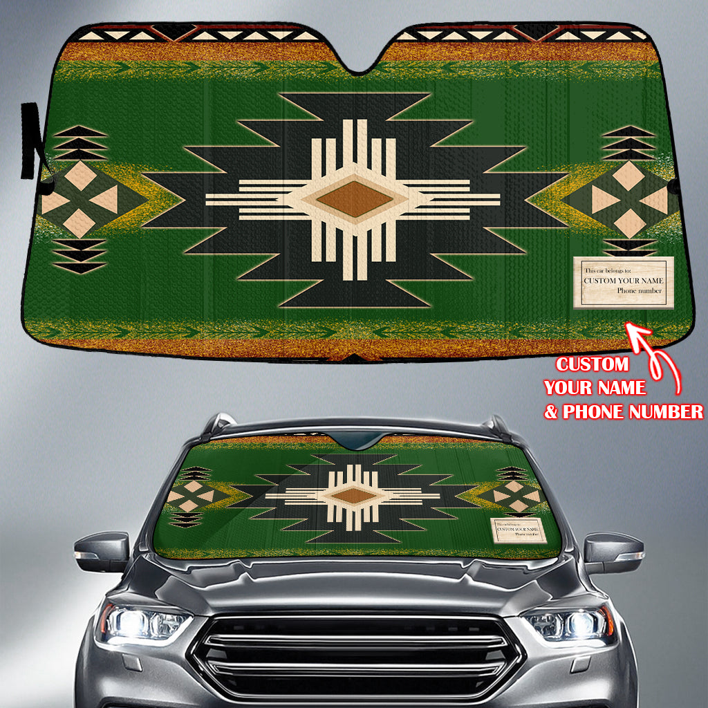 GB-NAT0001 Pattern Native American Custom Name Auto Sun Shades