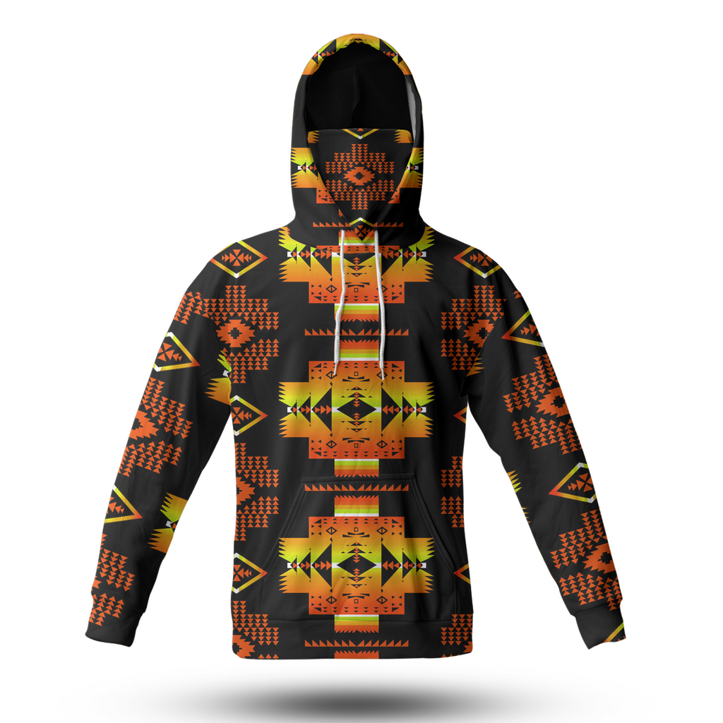 Powwow StoreHWM0021 Pattern Tribal Native 3D Hoodie With Mask