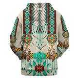 Powwow Store gb nat00069 02 green pattern breastplate 3d hoodie