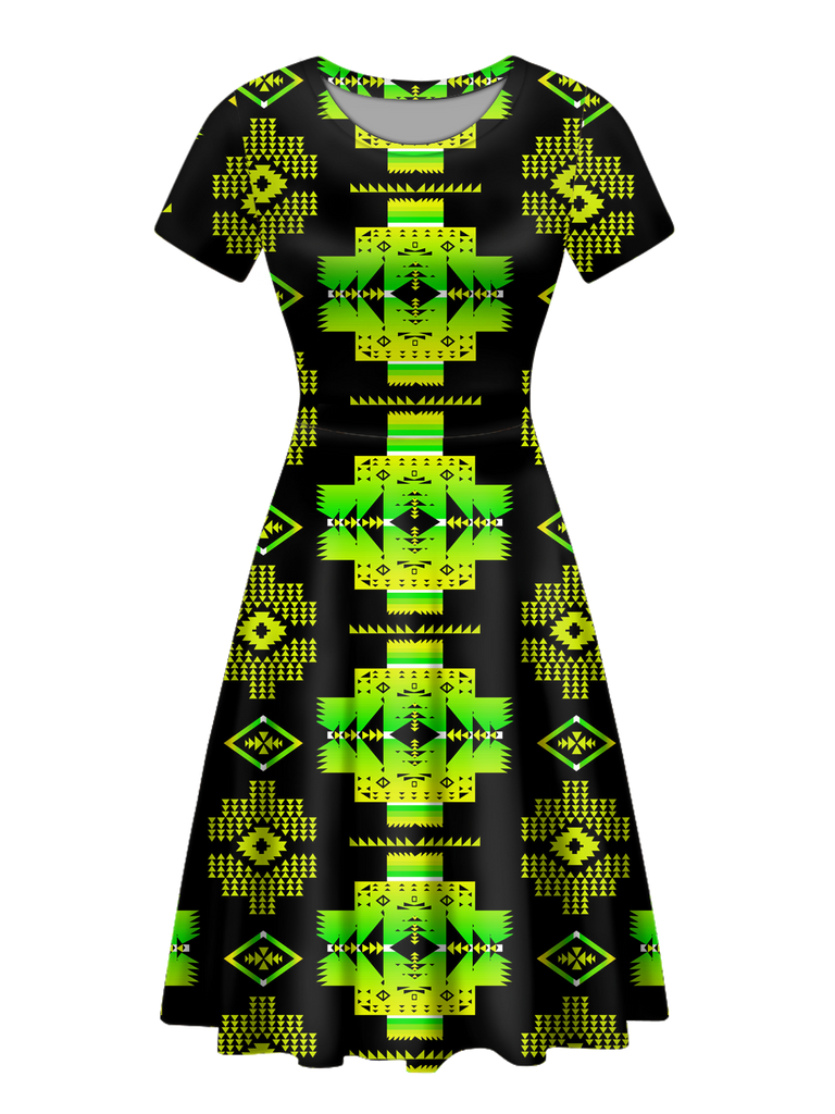 GB-NAT00720-07 Native Tribes Pattern Round Neck Dress