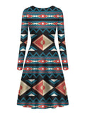 Powwow Store gb nat00315 diamond pattern native long sleeve dress