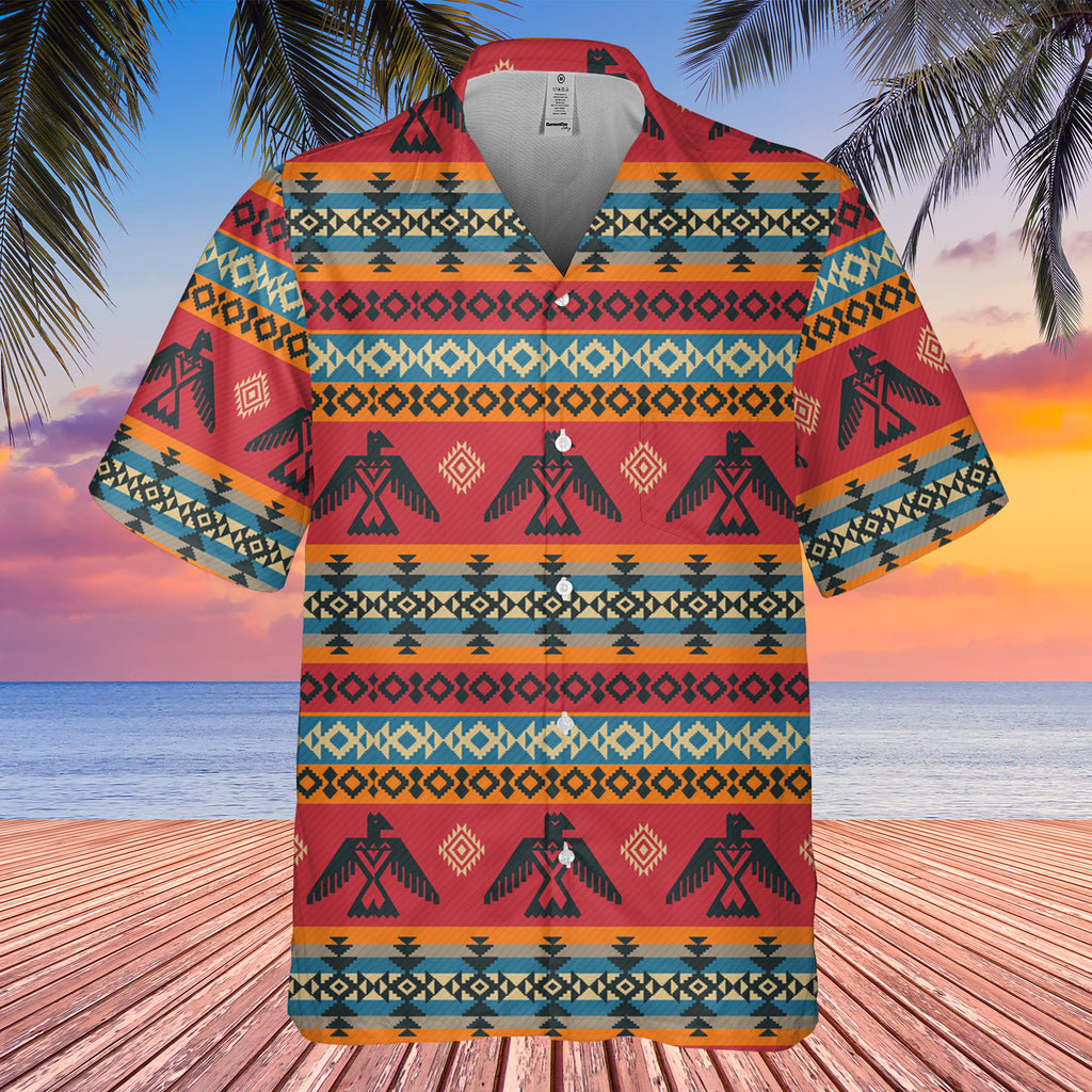 Powwow StoreGBNAT00029 Pattern Thunderbird Hawaiian Shirt 3D