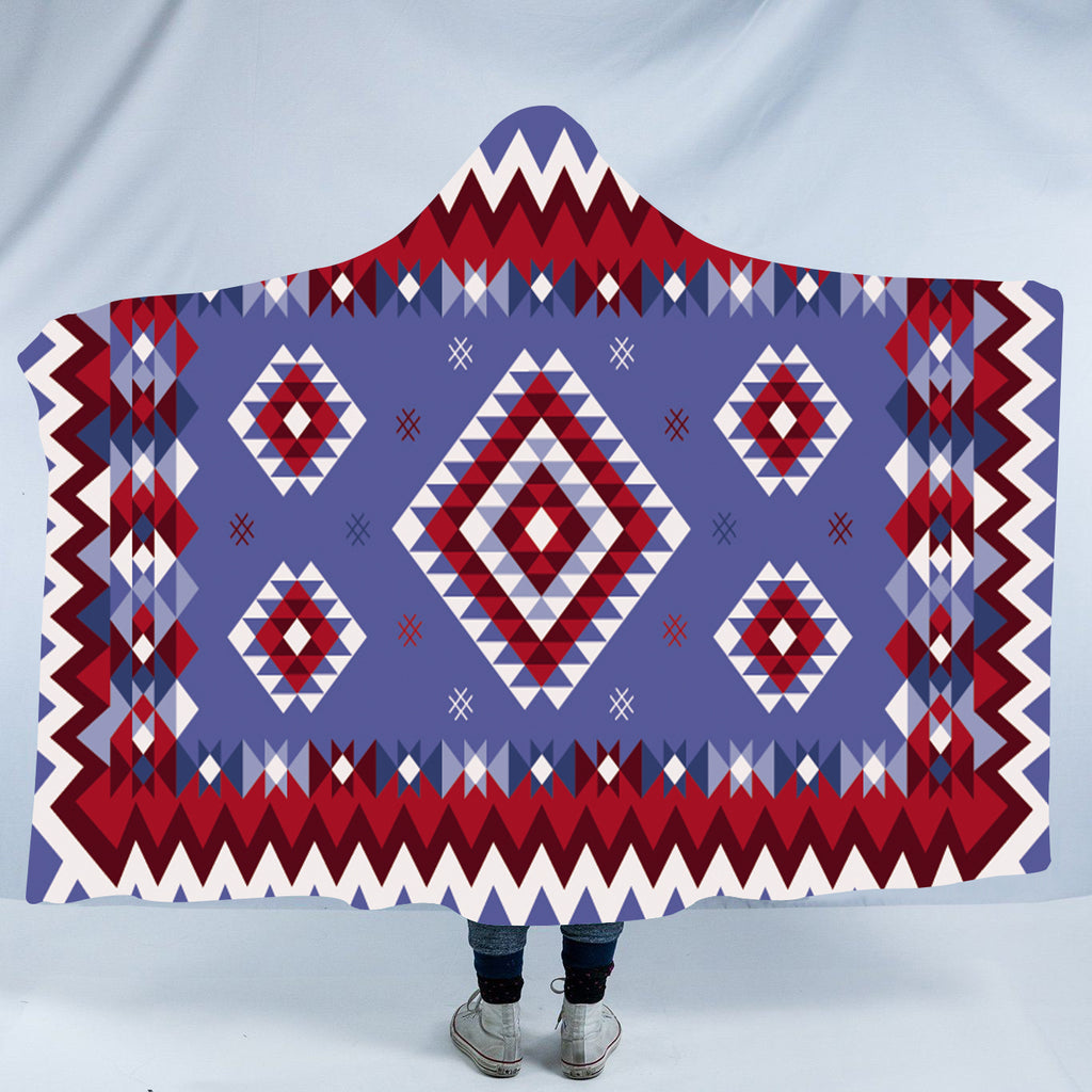 Powwow StoreHDB035 Pattern Native American Design Hooded Blanket