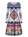 Powwow Store gb nat00316 pink pattern native long sleeve dress