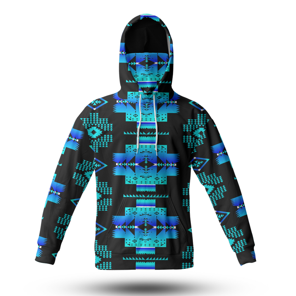 Powwow StoreHWM0022 Pattern Tribal Native 3D Hoodie With Mask