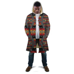 GB-NAT00046-11 Gray Native Tribes Pattern Native American Cloak - Powwow Store