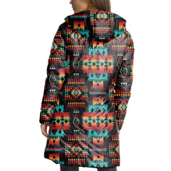 Powwow Storegb nat00046 02 black native tribes pattern 3d with cap long down jacket
