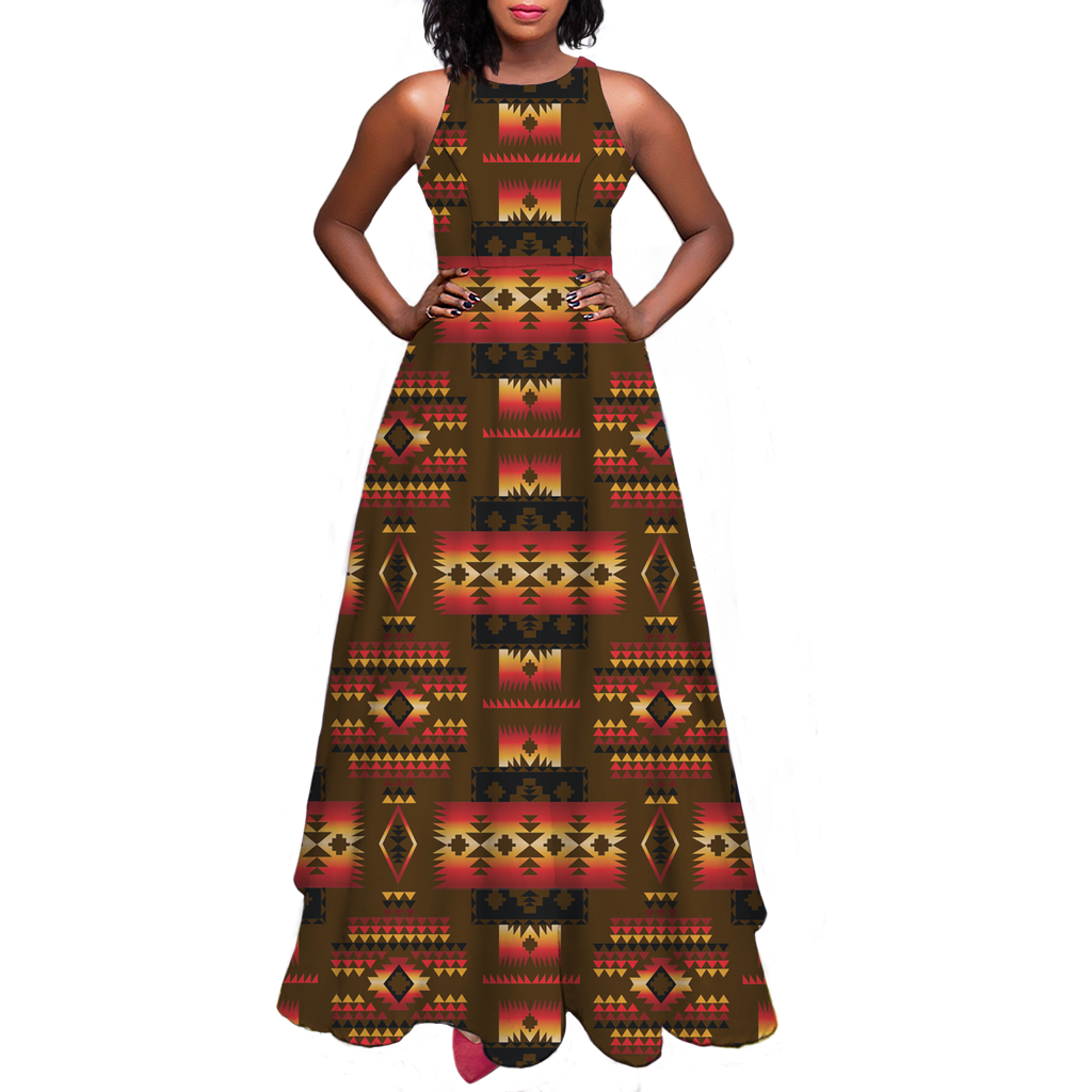 Powwow StoreGBNAT0004608 Pattern Native Sleeveless Aline skirt