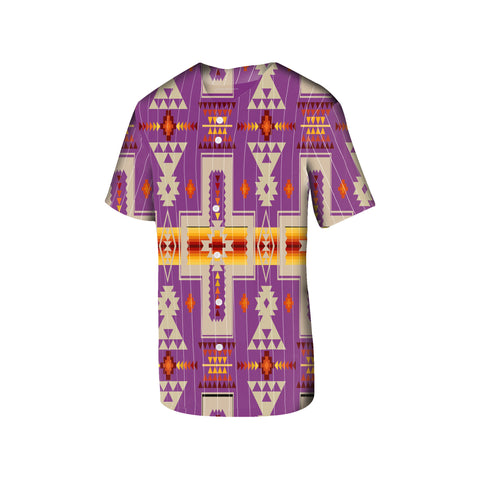 GB-NAT00062-07 Light Purple Tribe Design Native American Baseball Jersey