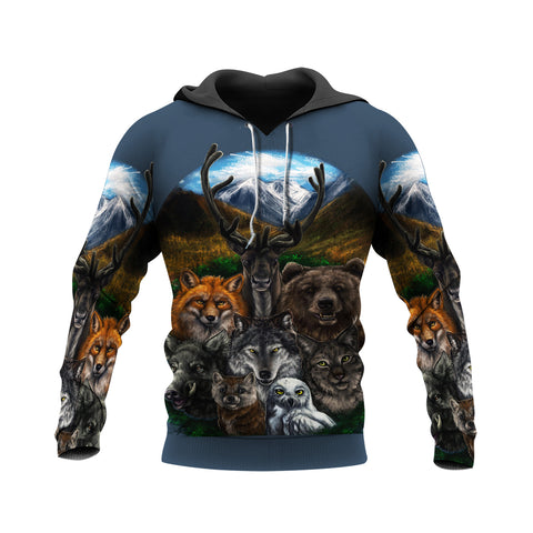 Powwow Store gb nat00237 wolf with animal 3d hoodie new