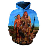 Chieft Blue Native American All Over Hoodie no link