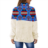 GB-NAT00046-13 Navy Tribes Pattern Native American Collar Sweatshirt