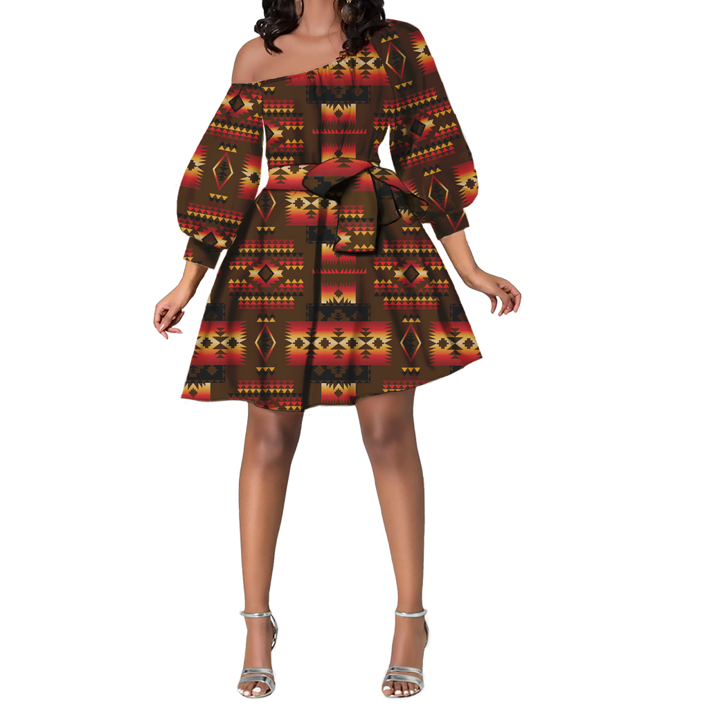 Powwow StoreGBNAT0004608 Pattern Native Lovely Women Dress