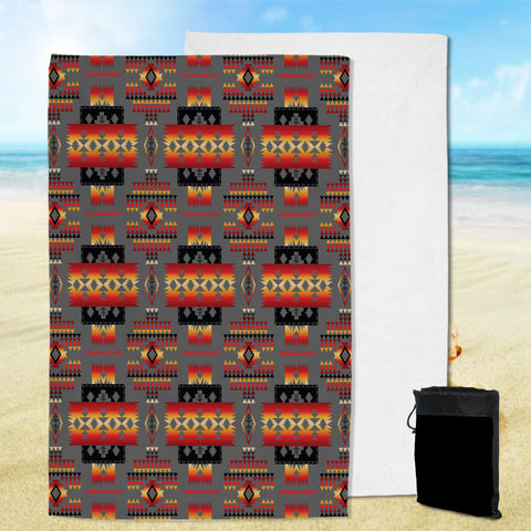 Powwow Store gb nat00046 11 gray tribe pattern native american pool beach towel