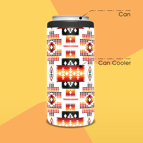 GB-NAT00075 White Tribes Pattern Native American Can Cooler