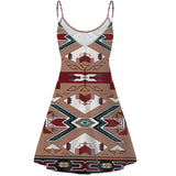 Powwow Store gb nat0002 orange geometric native american strings dress