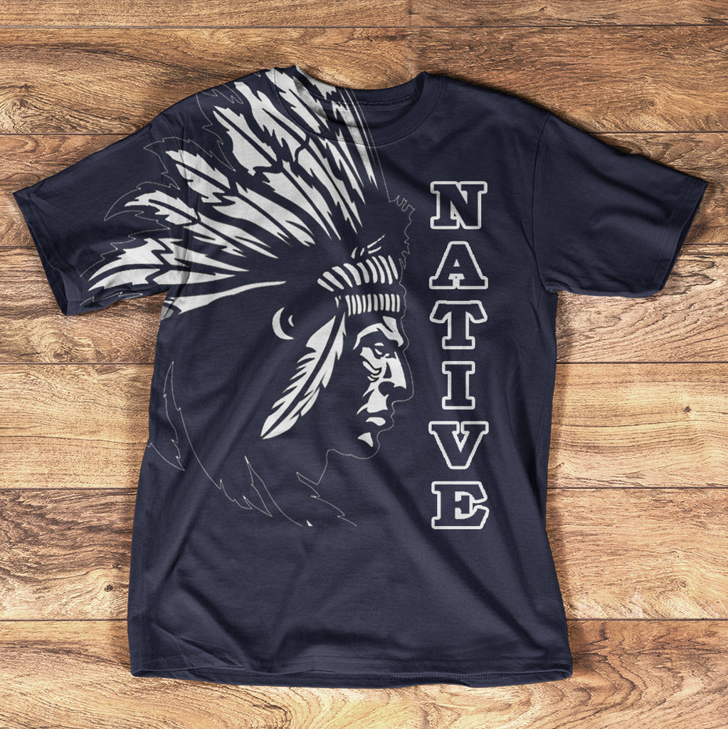GB-NAT00335-02 White Chief Native American 3D T-Shirt