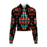 Powwow Store gb nat00046 02 black native tribes pattern native american crop hoodie