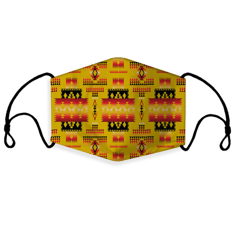 GB-NAT00302-02 Yellow Tribes Pattern Native American 3D Mask (with 1 filter)