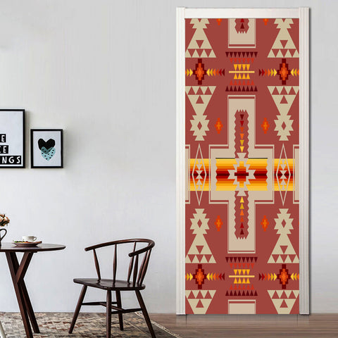 Powwow Store gb nat00062 11 tan tribe design native american door stickers