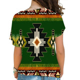 GB-NAT0001 Southwest Green Symbol Native American Cross Shoulder Shirt