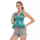 Powwow Store gb nat00602 blue light pattern hollow crop top