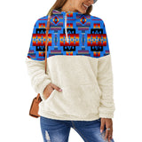GB-NAT00046-13 Navy Tribes Pattern Native American Collar Sweatshirt