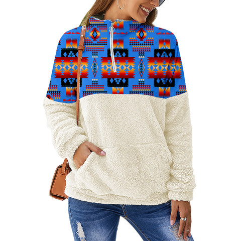 Powwow Store gb nat00046 13 navy tribes pattern native american collar sweatshirt