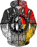 Native American Chief 3D Zip-Up Hoodie – Native American Clothing