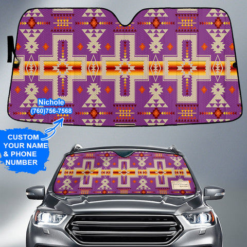 GB-NAT00062-07 Pattern Native American Custom Name Auto Sun Shades